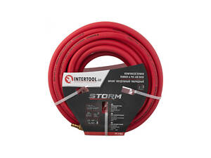 Професійний шланг гібридний з латунними швидкороз'ємними з'єднаннями 20м STORM INTERTOOL PT-1782 : до 20 атм 10 x 17 мм