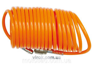 Шланг пневматичний VOREL поліуретановий Ø-5х8, l=15м з швидкознімним з'єднанням [25] (81502)