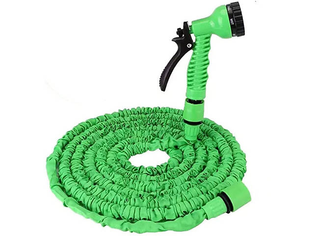 Шланг растягивающийся садовый для полива с распылителем Magic Hose 30 м Зеленый - Фото 2
