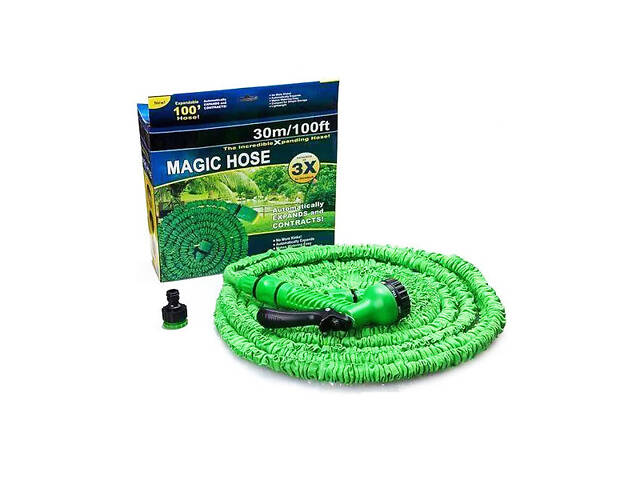 Шланг растягивающийся садовый для полива с распылителем Magic Hose 30 м Зеленый - Фото 6