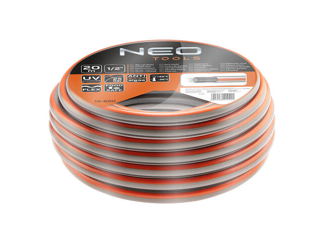 Шланг садовый Neo Tools 15-820 Optima 1/2' x 20 м 4-слойный - Фото 1