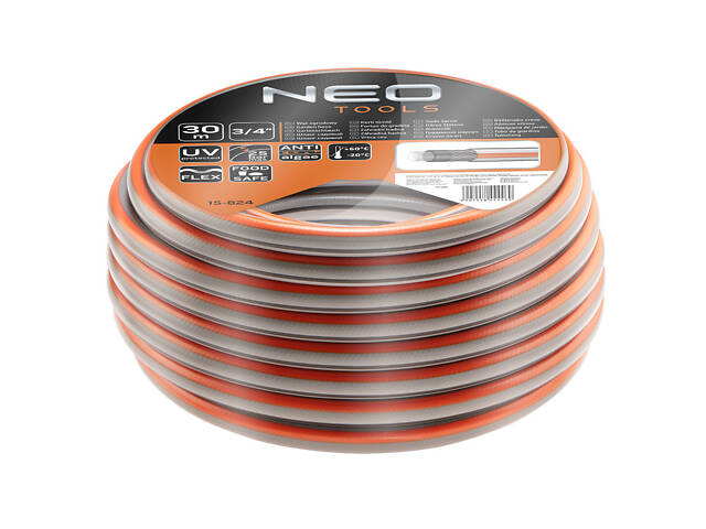 Шланг садовый Neo Tools 15-824 Optima 3/4' x 30 м 4-слойный - Фото 1