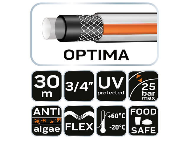Шланг садовый Neo Tools 15-824 Optima 3/4' x 30 м 4-слойный - Фото 2