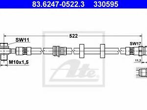 Шланг тормозной ATE 83624705223 на SKODA FABIA (6Y2)