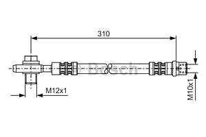 Шланг тормозной задний, AUDI A6, VW Pasat, 1.8-4.0, AJK/AZA, 97-05