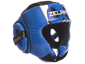 Шолом боксерський відкритий ZELART BO-1316 Чорний-Синій L