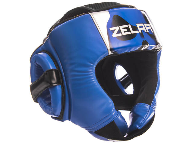 Шолом боксерський відкритий ZELART BO-1316 Чорний-Синій XL - Фото 1
