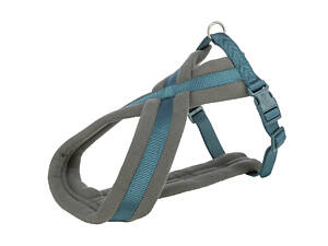 Шлея для собак Trixie Premium M–L туристична 50–90 см Синьо-сіра (204032)