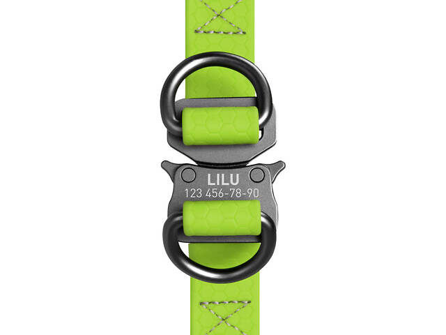 Шлея для собак водостойкая WAUDOG Waterproof, с QR паспортом, металлическая пряжка-фастекс, Ш 15 мм, Дл 40-55 см салатовый. - Фото 4