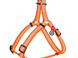 Шлея для собак водостойкая с QR паспортом WAUDOG Waterproof XS 30-39 см х 15 мм Оранжевый (26214)