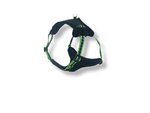Шлейка для собак STRONG для собак черная с салатовым M ( 35-55/40-71)