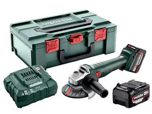 Шліфмашина кутова акумуляторна METABO W 18 L 9-125 (2акум.18В 4Aг/зарядний ASC 55/кейс)