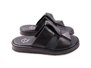 Шльопанці жіночі Aquamarin чорні натуральна шкіра 2458-23LSHC 39