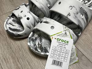 Шльопанці Мраморні Слайди Classic Crocs Marbled Sandal, розмір M7/w9