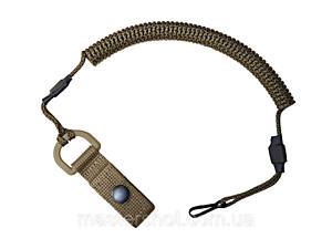 Шнур страховочный витой, тренчик-карабин для пистолета (паракорд, цвет пиксель, койот, песок) ms