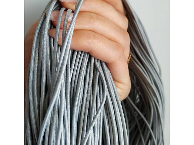 Шнурок-резинка круглый Luxyart диаметр 2 мм 200 метров Серый (Р2-215) - Фото 3