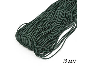 Шнурок-резинка круглый Luxyart диаметр 3 мм 500 метров Темно-зеленый (Р3-514)