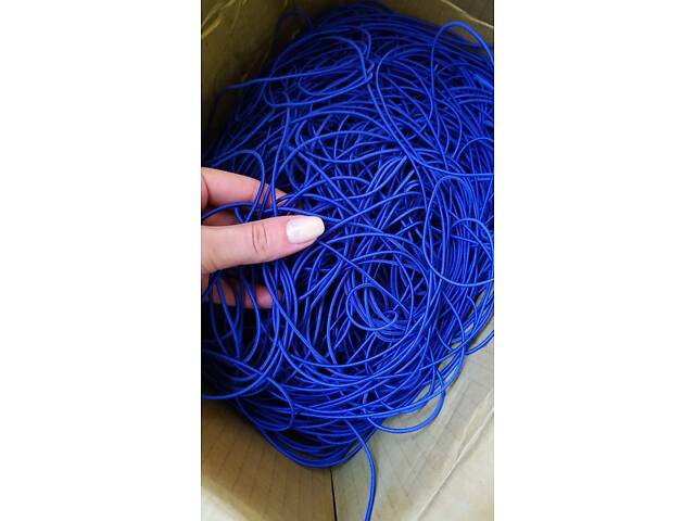 Шнурок-резинка круглый Luxyart диаметр 3 мм 200 метров Синий (Р3-204) - Фото 1