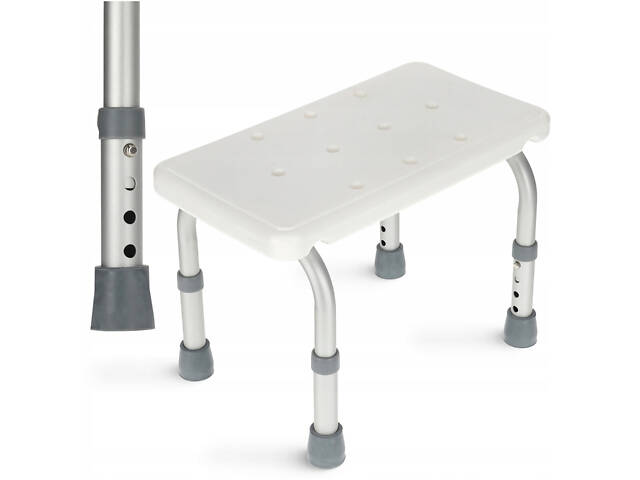 Сходинка-табурет 4FIZJO для ванної та душу, регульована White/Grey (P-5905973403429) - Фото 1