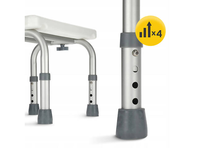 Сходинка-табурет 4FIZJO для ванної та душу, регульована White/Grey (P-5905973403429) - Фото 2