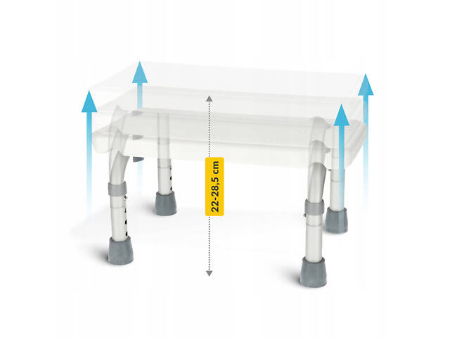 Сходинка-табурет 4FIZJO для ванної та душу, регульована White/Grey (P-5905973403429) - Фото 6