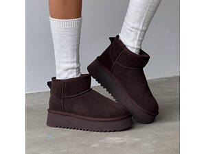 Шоколадные угги на платформе, угги платформа 36,37,39-41р код 11193 40