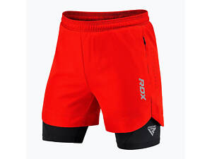 Шорти для MMA RDX T16 2-в-1 XL Red Black (MSC-T16RB-XL)