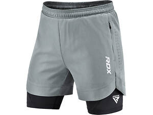 Шорты для MMA RDX T16 2-в-1 S Grey Black (MSC-T16GB-S)