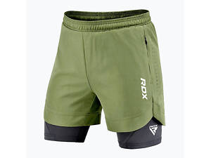 Шорти для MMA RDX T16 2-в-1 XL Green Black (MSC-T16AGB-XL)