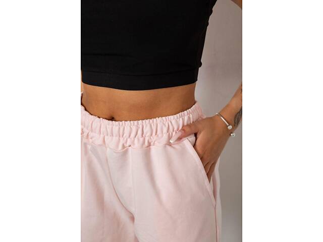 Шорты женские однотонные — уценка, цвет светло-розовый, 238R57820-U-1 - Фото 5