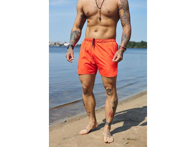 Шорты пляжные мужские базовые с молнией Intruder оранжевые - Фото 5