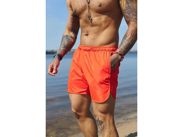 Шорты пляжные мужские базовые с молнией Intruder оранжевые - Фото 6