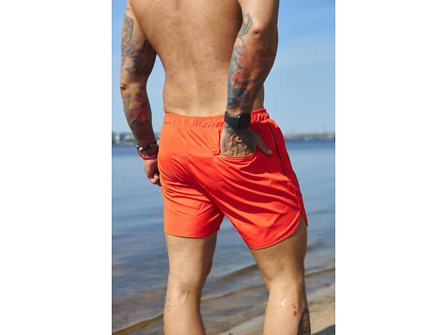 Шорты пляжные мужские базовые с молнией Intruder оранжевые - Фото 8