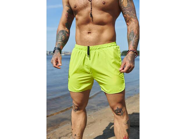 Шорты пляжные мужские базовые с молнией Intruder салатовые - Фото 5