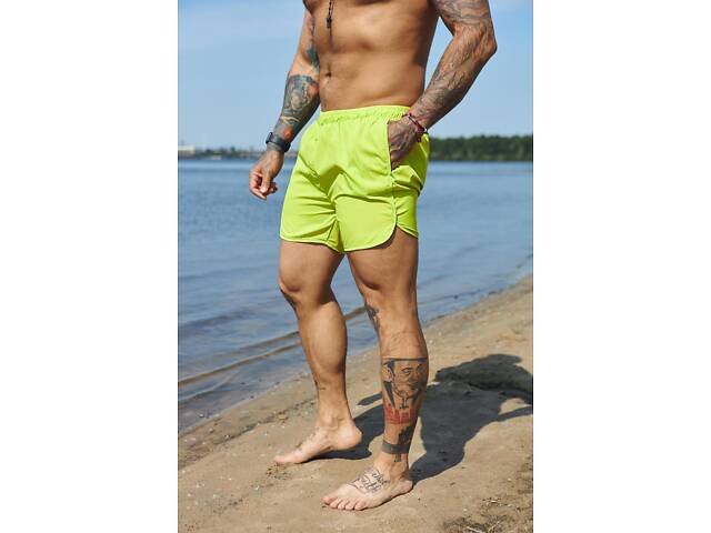 Шорты пляжные мужские базовые с молнией Intruder салатовые - Фото 6