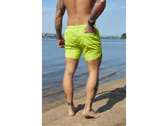 Шорты пляжные мужские базовые с молнией Intruder салатовые - Фото 8