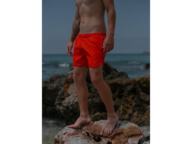 Шорты пляжные мужские базовые с молнией Intruder оранжевые - Фото 1