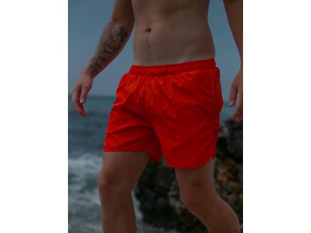 Шорты пляжные мужские базовые с молнией Intruder оранжевые - Фото 3