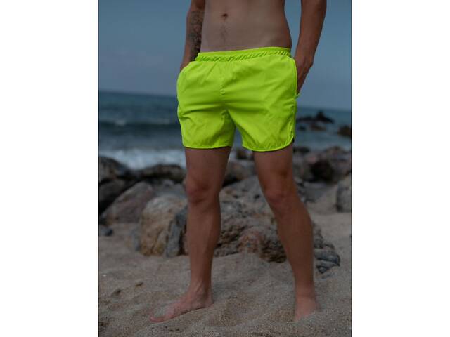 Шорты пляжные мужские базовые с молнией Intruder салатовые - Фото 1