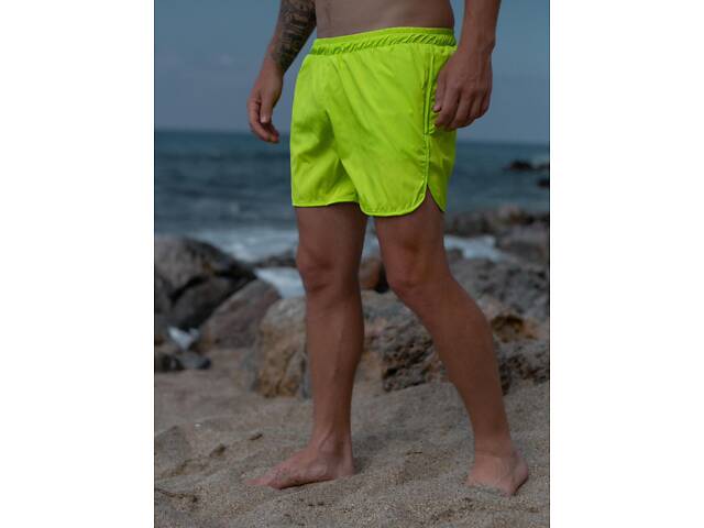 Шорты пляжные мужские базовые с молнией Intruder салатовые - Фото 2