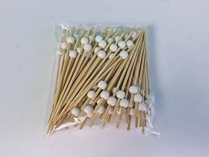 Шпажка для украшения блюд 12см' Белые бусинки ' 100 шт (1 пачка)