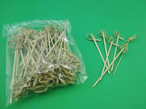 Шпажки бамбуковые с узелком 12см,100 шт (1 пачка)