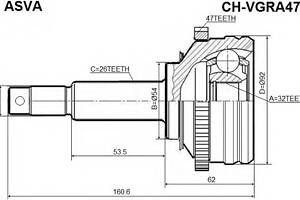 Шрус для моделей: CHRYSLER (VOYAGER), DODGE (CARAVAN)