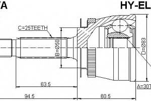 Шрус для моделей: HYUNDAI (LANTRA, LANTRA), MITSUBISHI (COLT, COLT)