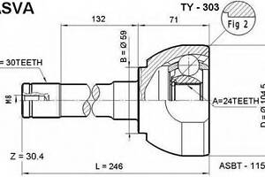 ШРУС НАРУЖНиЙ 24x59x30 (TOYOTA LAND CRUISER 100 HD