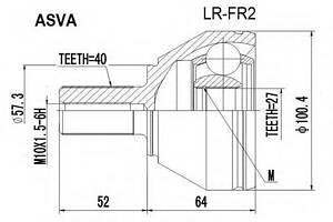 ШРУС НАРУЖНЫЙ 27x57.3x40 (LAND ROVER FREELANDER II 2006-2014) ASVA LRFR2 на LAND ROVER LR2 (FA_)