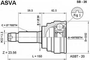 ШРУС НАРУЖНЫЙ 30x56x27 (SUBARU IMPREZA G10 1992-2002) ASVA SB26 на SUBARU LIBERTY I (BC)