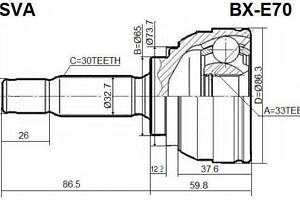 ШРУС НАРУЖНЫЙ 33х65х30 (BMW X6 E71 2007-) ASVA BXE70 на BMW X5 (E70)