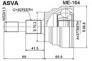 ШРУС НАРУЖНЫЙ 37X70.3X30 (MERCEDES BENZ ML-CLASS 164 2004-2011) ASVA ME164 на MERCEDES-BENZ M-CLASS (W164)