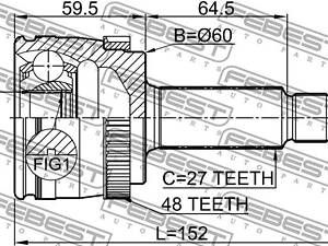 Шрус Зовнішній Задній 22X60X27